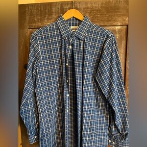 Haggar Blue Plaid Men's Casual Shirt